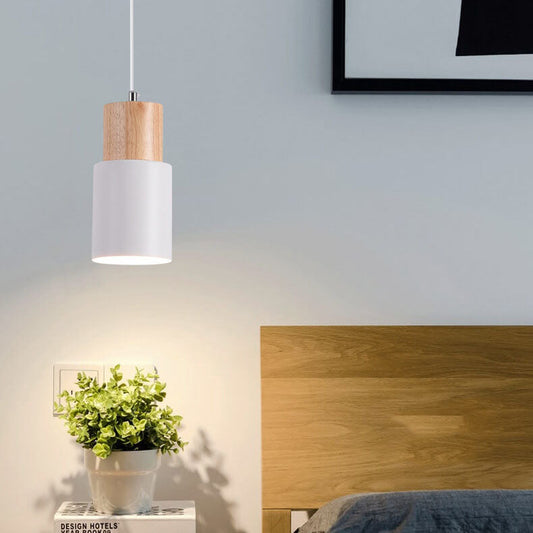 Aluminum LED Pendant Light Nordic Macaron Cylinder Modern Design