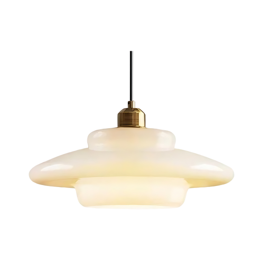 Art Deco Glass Pendant Light Modern Pearl Finish