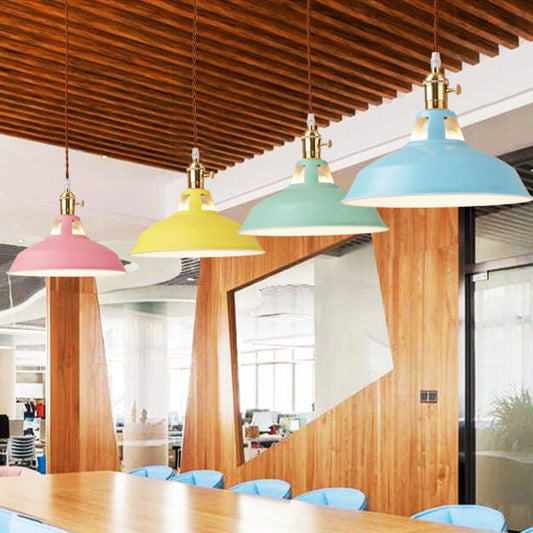 Colorful Metal Barn Shade Industrial Pendant Light