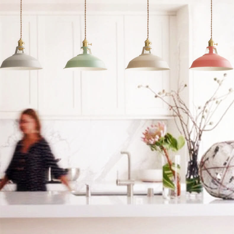 Colorful Metal Barn Shade Industrial Pendant Light