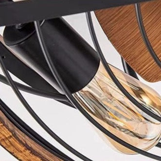 Industrial Wood Ceiling Fan with Light Modern Rustic Design