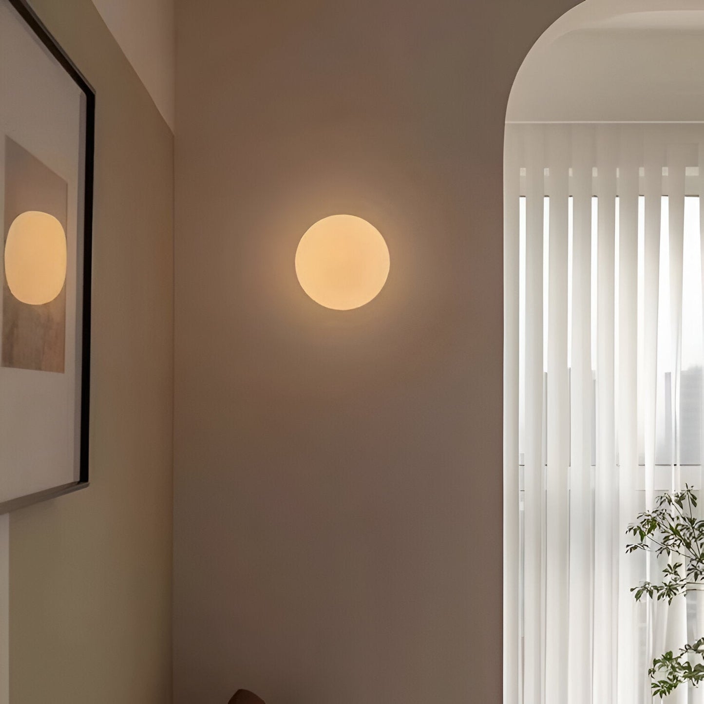 Dioscuri Minimalist Round Glass Wall Light 2