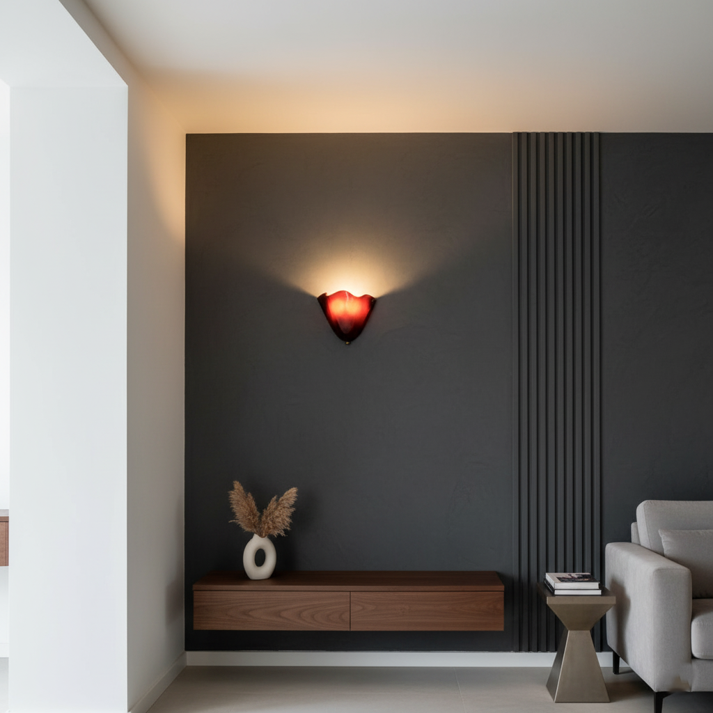 Retro Colored Glass Wall Light Shell Skirt Modern Design