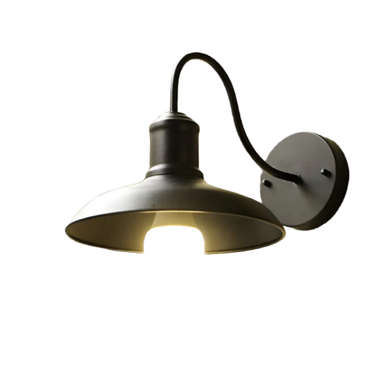 Industrial Bowl Shaped Iron Outdoor Wall Light 6