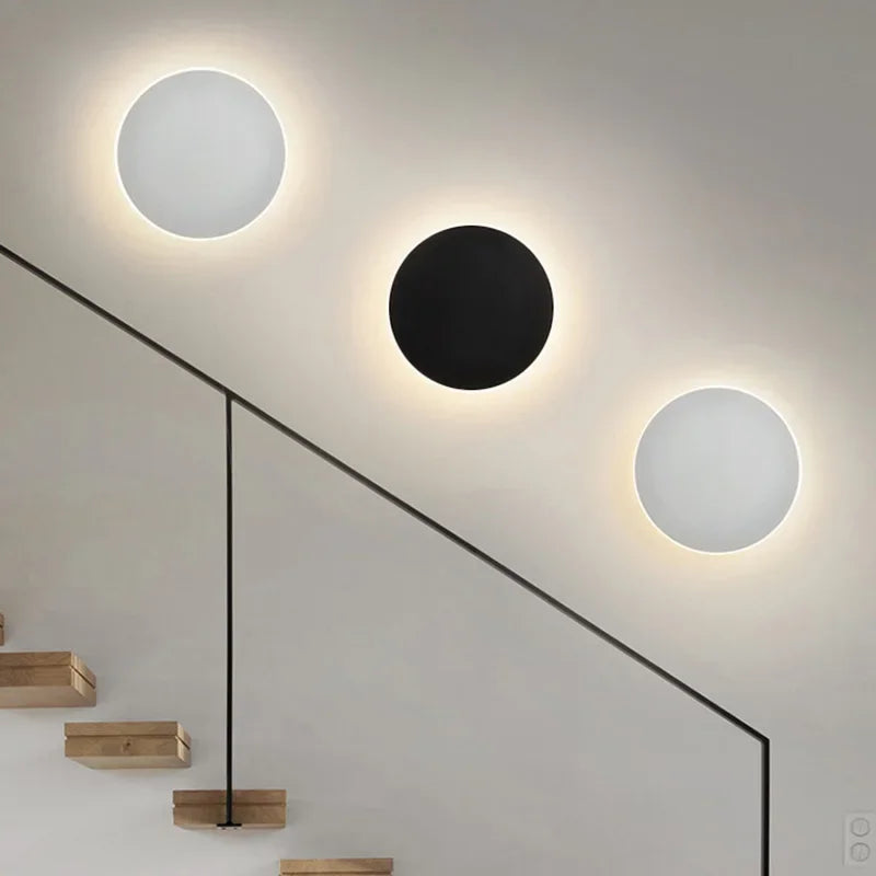 Modern Nordic Round Aluminum Minimalist LED Wall Light 3