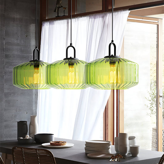 Colored Glass Metal Minimalist Pendant Light