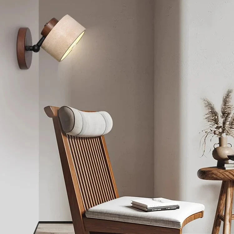 Study Reading Minimalist Travertine Stone Wall Light 8