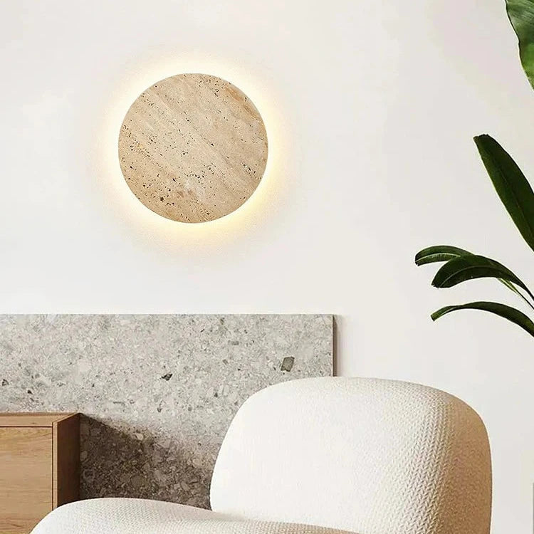 Travertine Stone Round Wall Light 3