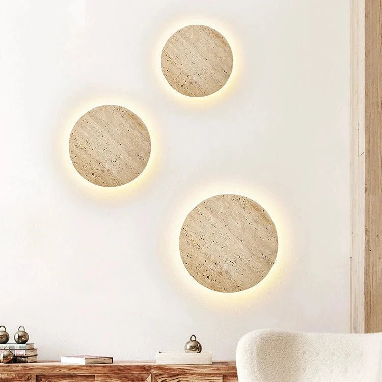 Travertine Stone Round Wall Light 4