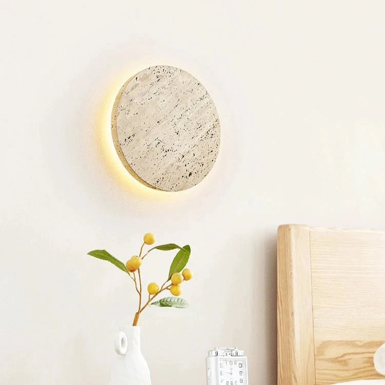 Travertine Stone Round Wall Light 5