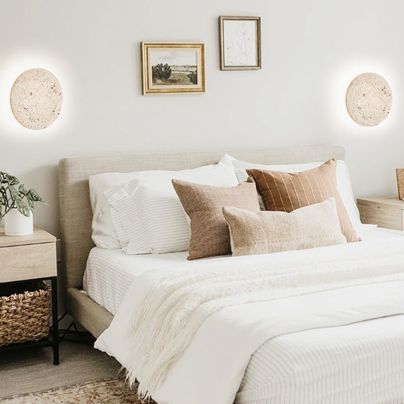 Travertine Stone Round Wall Light 7