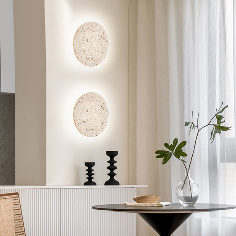 Travertine Stone Round Wall Light 8