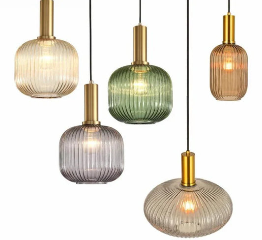 Colorful Glass Retro Pendant Light Nordic Design