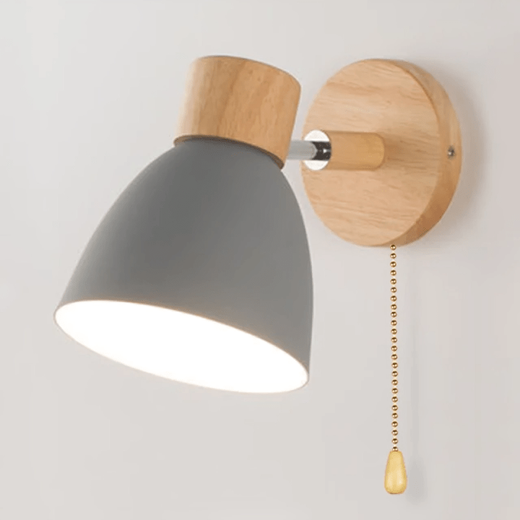 Scandinavian Modern Wooden Wall Sconce Light Fixture