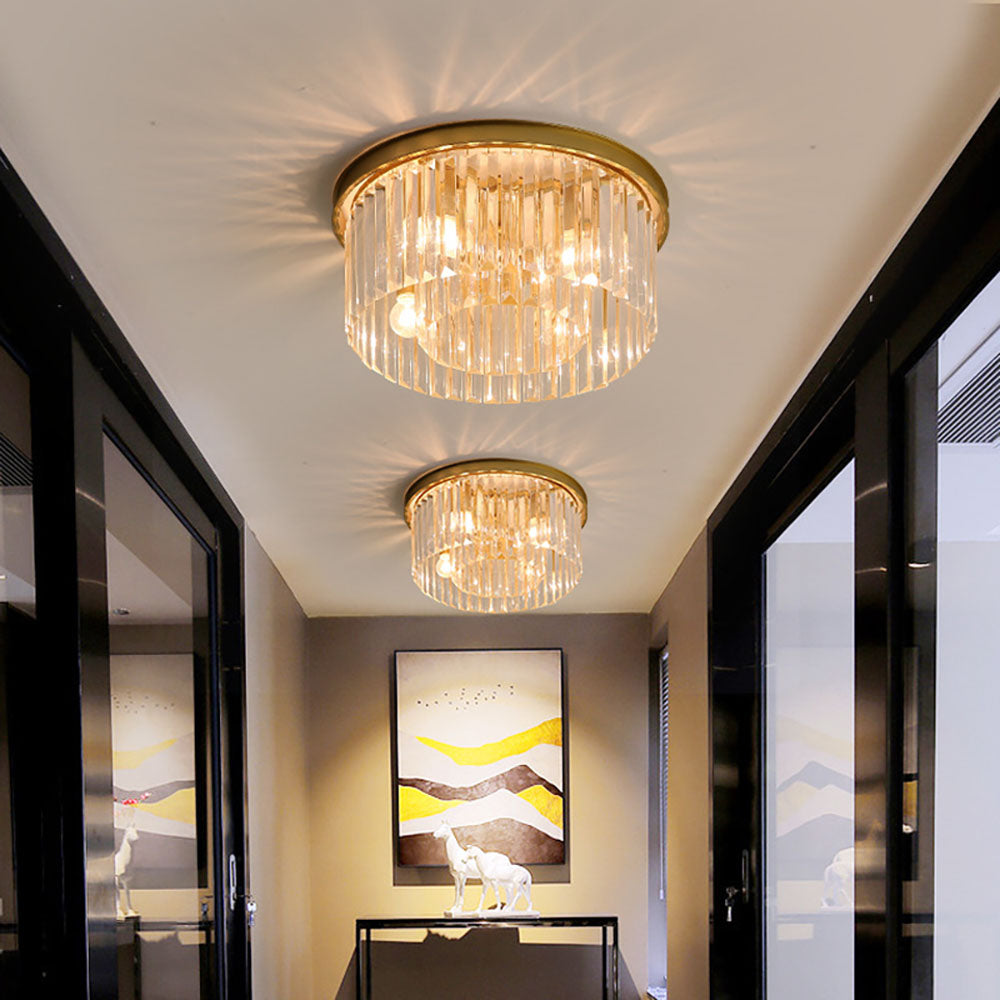 Crystal Glass Modern Flush Ceiling Light Fixture