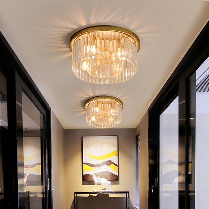 Crystal Glass Modern Flush Ceiling Light Fixture