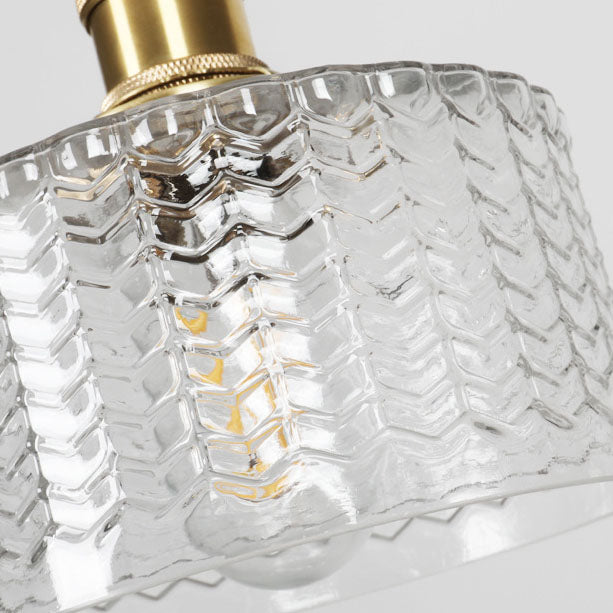 Brass Glass Vintage Japanese Round Pendant Light