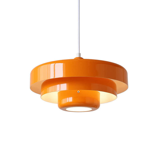 Metal Glass Multi-Layered Round Pendant Light