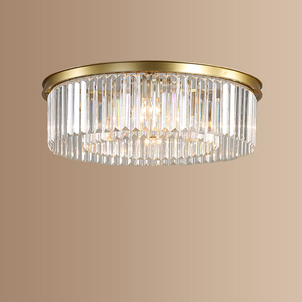 Crystal Glass Modern Flush Ceiling Light Fixture