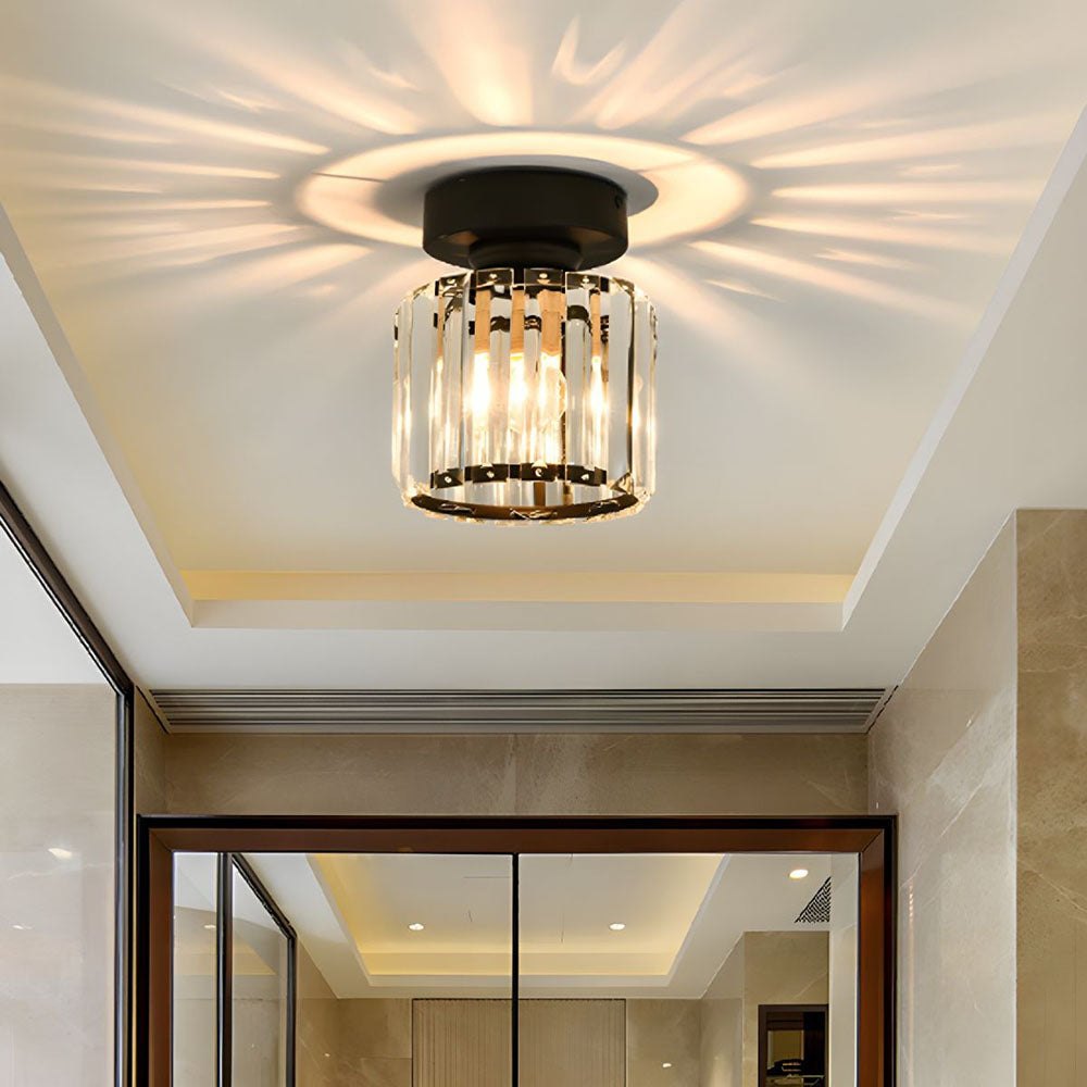 Crystal Glass Metal Ceiling Light Modern Design