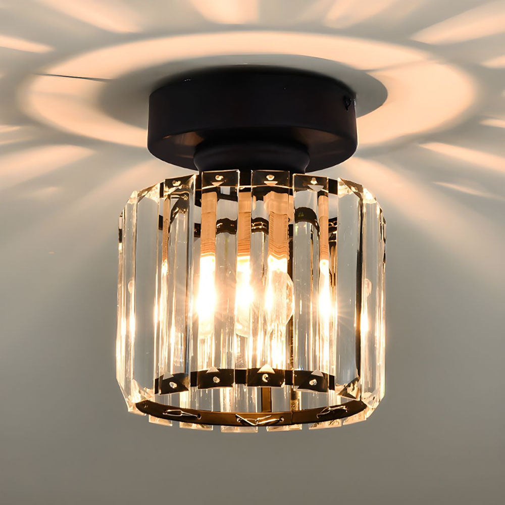Crystal Glass Metal Ceiling Light Modern Design