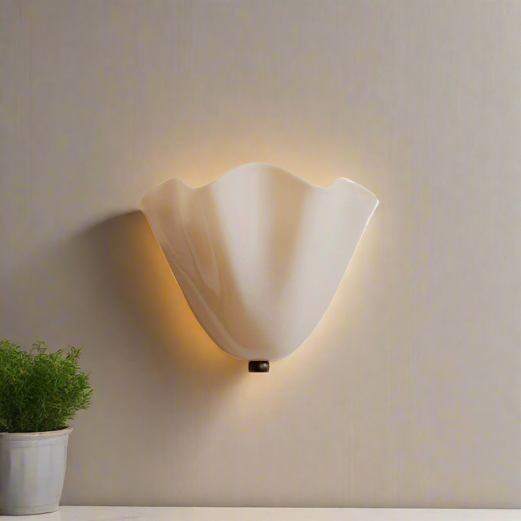 Retro Colored Glass Wall Light Shell Skirt Modern Design