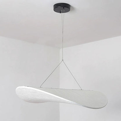 White Silk Fabric Minimalist Japandi Pendant Light
