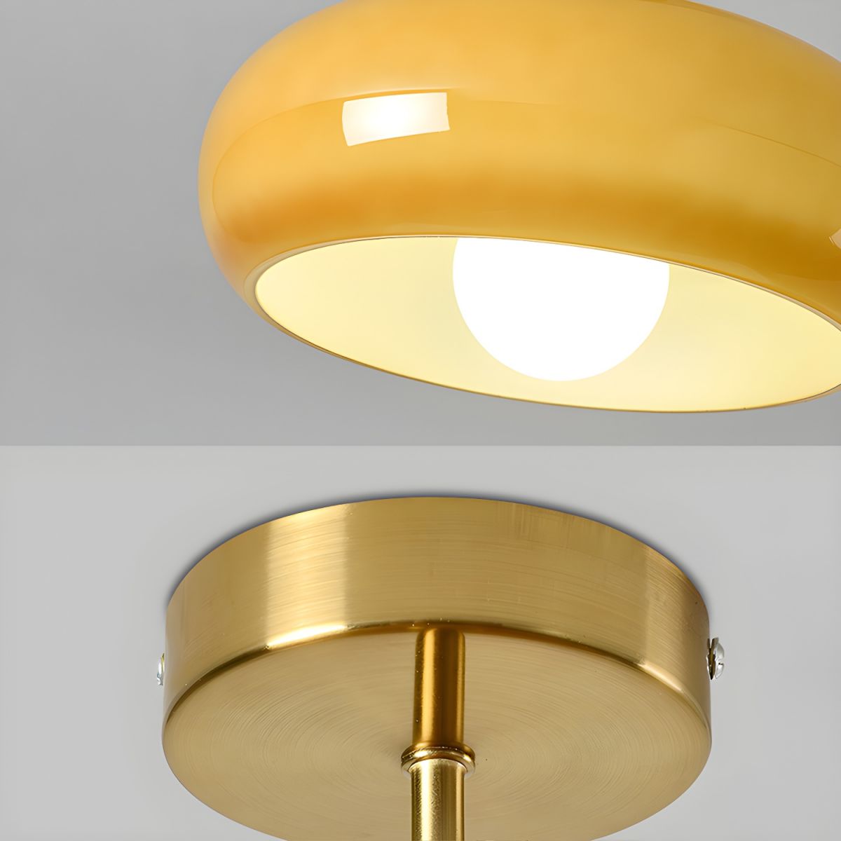 Round Glass Metal Vintage Ceiling Light Fixture