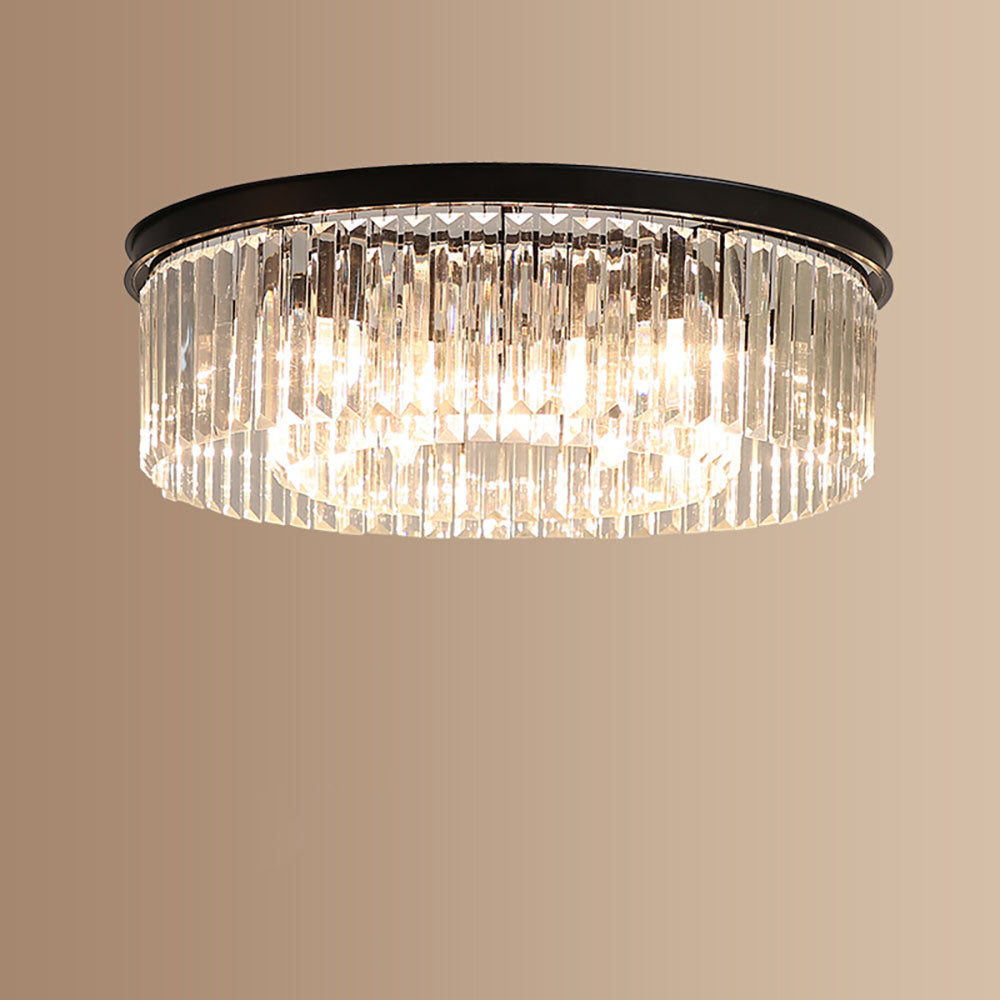 Crystal Glass Modern Flush Ceiling Light Fixture