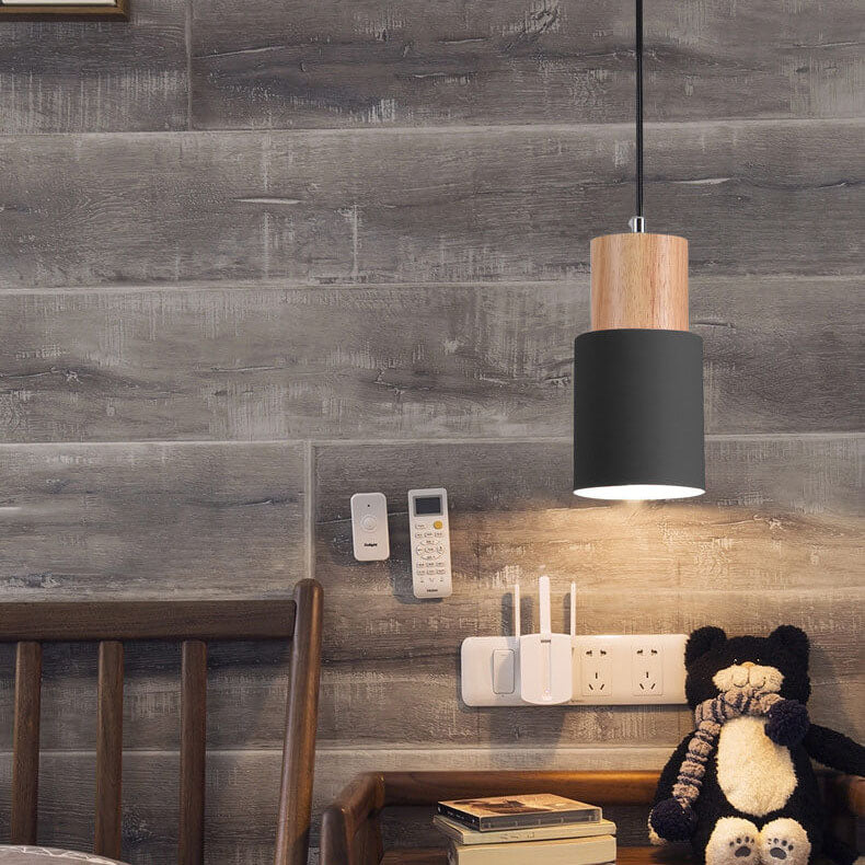 Aluminum LED Pendant Light Nordic Macaron Cylinder Modern Design