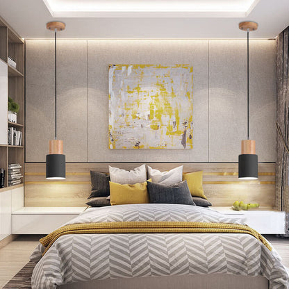 Aluminum LED Pendant Light Nordic Macaron Cylinder Modern Design