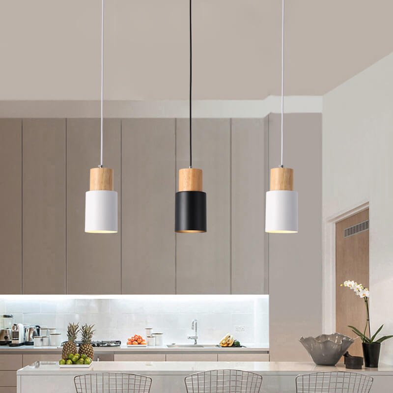 Aluminum LED Pendant Light Nordic Macaron Cylinder Modern Design