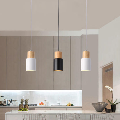 Aluminum LED Pendant Light Nordic Macaron Cylinder Modern Design