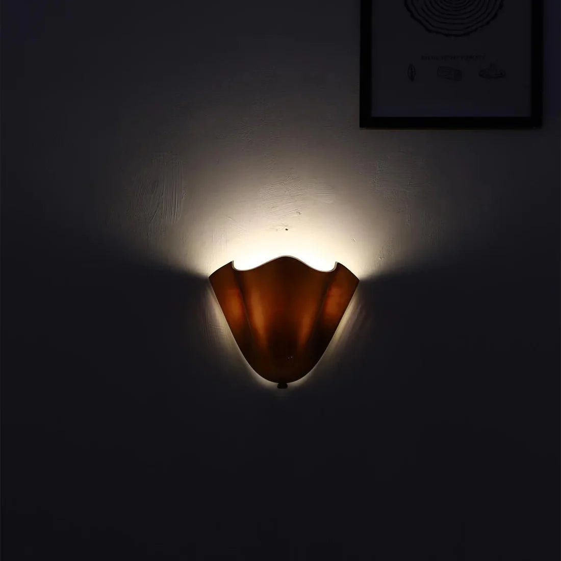 Retro Colored Glass Wall Light Shell Skirt Modern Design