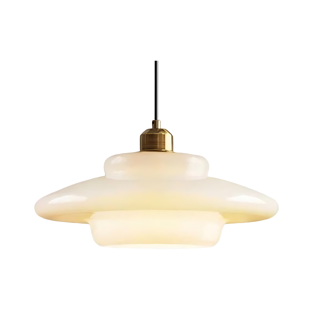 Art Deco Glass Pendant Light Modern Pearl Finish