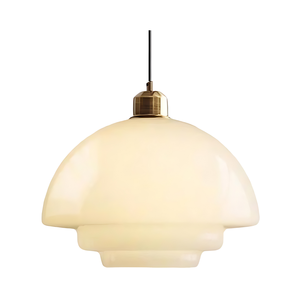 Art Deco Glass Pendant Light Modern Pearl Finish