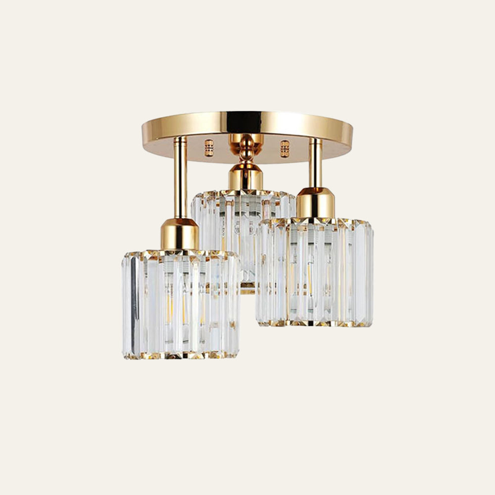Modern Crystal Glass Semi-Flush Ceiling Light Fixture