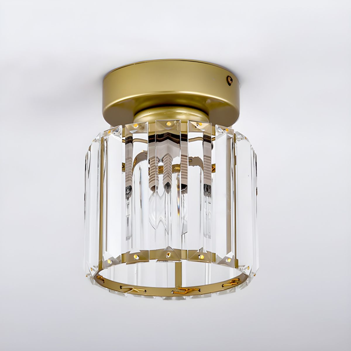 Crystal Glass Metal Ceiling Light Modern Design