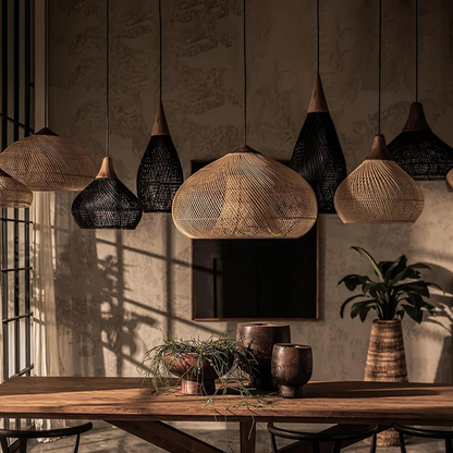 Rattan Bamboo Japandi Pendant Light