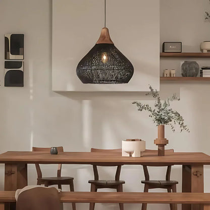 Rattan Bamboo Boho Pendant Light