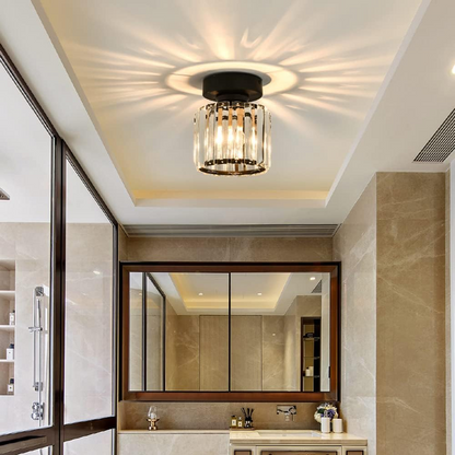 Crystal Glass Metal Ceiling Light Modern Design
