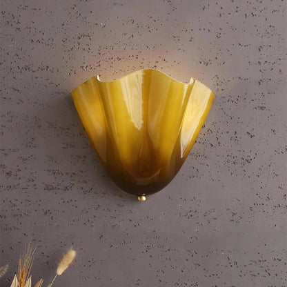 Retro Colored Glass Wall Light Shell Skirt Modern Design