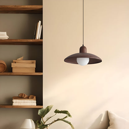 Walnut Wabi-Sabi Wood Pendant Light Japanese Style