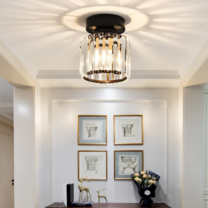 Crystal Glass Metal Ceiling Light Modern Design