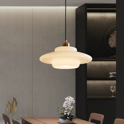 Art Deco Glass Pendant Light Modern Pearl Finish