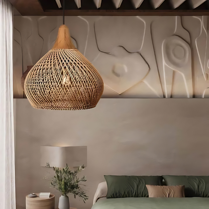 Rattan Bamboo Boho Pendant Light
