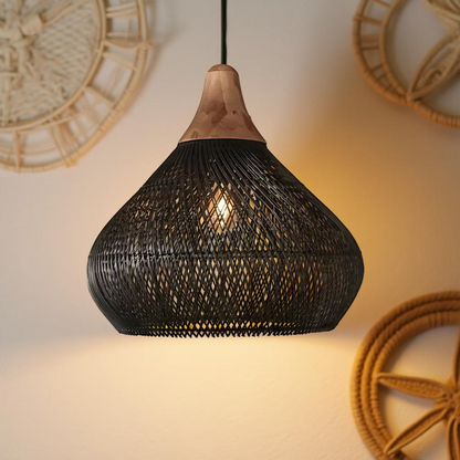 Rattan Bamboo Boho Pendant Light