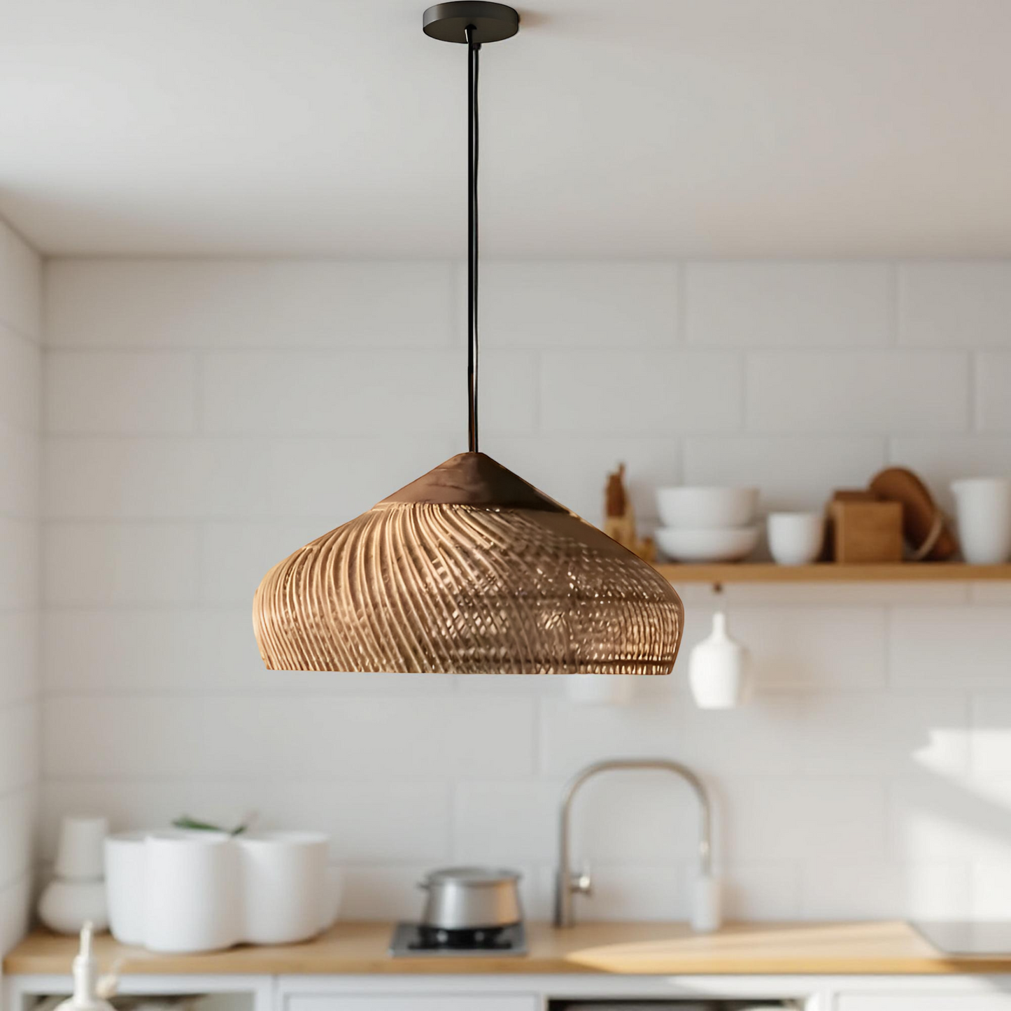 Rattan Metal Retro Bohemian Pendant Light