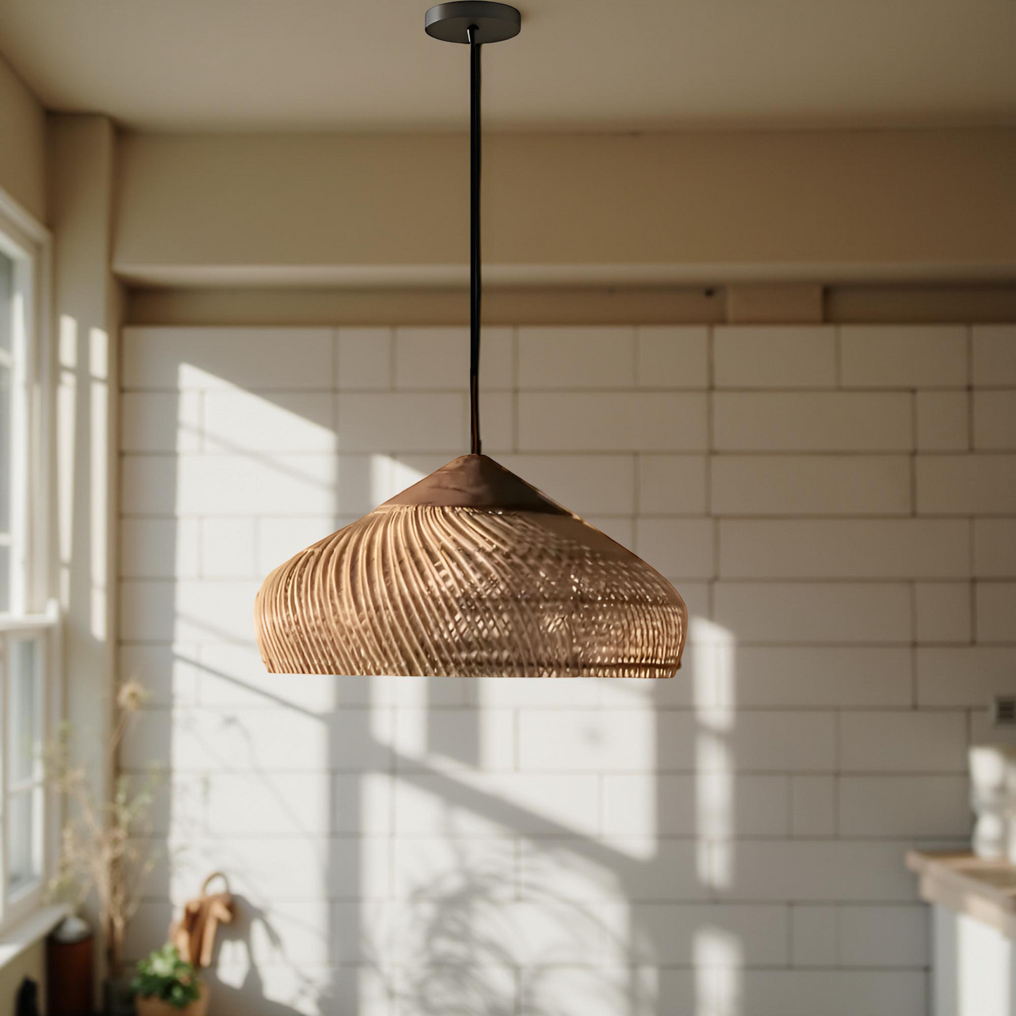 Rattan Metal Retro Bohemian Pendant Light