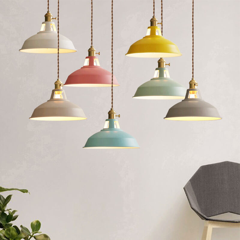 Colorful Metal Barn Shade Industrial Pendant Light